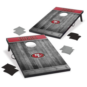 Wild Sports 2X3 Mdf Wood Nfl San Francisco 49Ers Cornhole Set Grey Wood Design