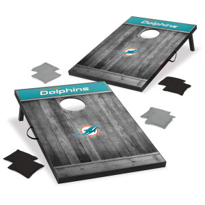 Wild Sports 2X3 Mdf Wood Nfl Miami Dolphins Cornhole Set Grey Wood Design