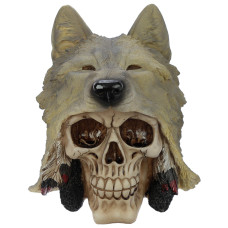 Goth Skull And Steampunk Skull With Wolf Head Decoration Polyresine Multi Height 135Cm Width 15Cm Depth 155Cm