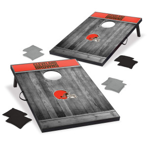 Wild Sports 2X3 Mdf Wood Nfl Cleveland Browns Cornhole Set Gray Wood Design