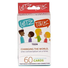 Letz Talk Conversation Cards For Teens - Communication Topics, Conversation Starters - Build Confidence & Emotional Intelligence, Family Games For Kids & Adults - Age 13-18 Therapy Tool