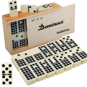 Domino Set For Adults Double Nine Dominoes Set With Wooden Case For Classical Board Games For Family And Kids55 Tiles 24 Pl