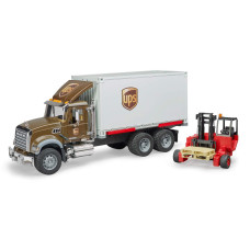 Bruder Toys 02828 Mack Granite Ups Logistics Truck With Forklift Vehiclestoy