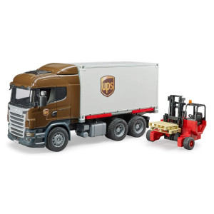 Bruder 03581 Scania Rseries Ups Logistics Truck With Forklift Vehicles