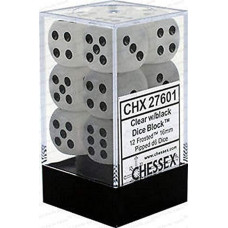 Dnd Dice Setchessex Dd Dice16Mm Frosted Clear And Black Plastic Polyhedral Dice Setdungeons And Dragons Dice Includes 12 Dic