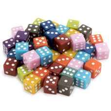 50Pack Solid 6Sided Game Dice 10 Sets Of Vintage Colors 16Mm Dice For Board Games And Teaching Math By Brybelly