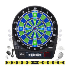 Viper Ion Electronic Dartboard Illuminated Segments Light Based Games Green And Blue Segment Colors Ultra Thin Spider To Inc