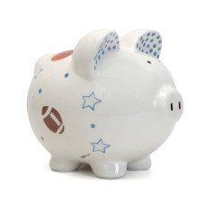 Child To Cherish Ceramic Piggy Bank For Boys Sports Star