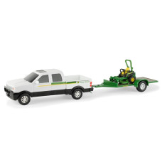 Tomy John Deere Dealer Truck With Trailer Mower 132 Scale