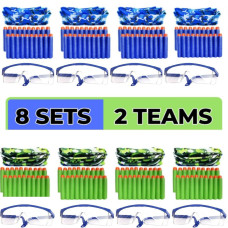 Wishery Accessories For Nerf Party Supplies 8 Kids Bulk Birthday Favors Pack For Boys Safety Glasses Foam Darts Face Masks