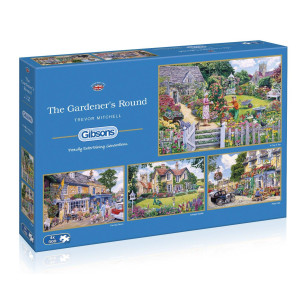 The Gardeners Round 4X500 Piece Jigsaw Puzzle Multipuzzle Sustainable Puzzle For Adults Premium 100 Recycled Board Gr