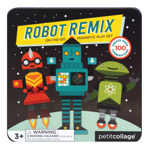 Petit Collage Magnetic Play Set Robot Remix Mix Match Magnetic Game Board Ideal For Ages 3 Includes 2 Magnetic Scenes A