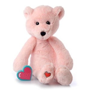 My Babys Heartbeat Bear Recordable Stuffed Animals 20 sec Heart Voice Recorder for Ultrasounds and Sweet Messages Playback, Perfect gender Reveal for Moms to Be, Vintage Pink Bear