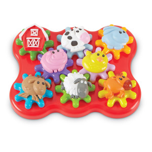 Learning Resources Build Spin Farm Friends Fine Motor Toy 17 Piece Set Ages 2