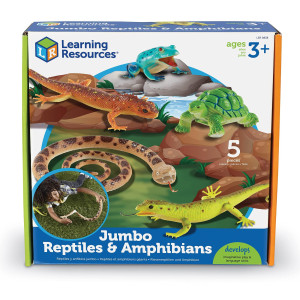 Learning Resources Jumbo Reptiles Amphibians Tortoise Gecko Snake Iguana And Tree Frog 5 Animals Ages 3