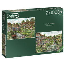 Jumbo Falcon Deluxe Village Life Jigsaw Puzzles For Adults 2 X 1000 Piece