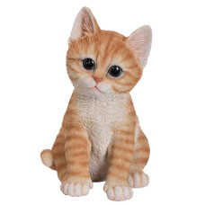 Pacific Giftware Realistic And Cute Orange Tabby Kitten Collectible Figurine Amazing Detail Glass Eyes Hand Painted Resi