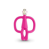 Matchstick Monkey Original Teething Toy For Baby 3 Months+, Bpa-Free Food Grade Silicone, Easy To Hold & Naturally Fits In Mouth, Stimulates And Massages Sore Gums, Pink