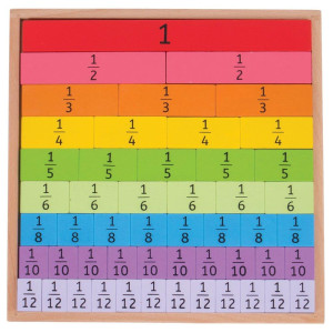 Bigjigs Toys Educational Fractions Tray With Decimals