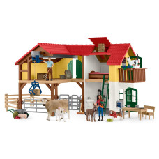 Schleich Farm World Large Toy Barn And Animals 52Piece Playset For Toddlers And Kids Ages 38 Multi 193 Inch