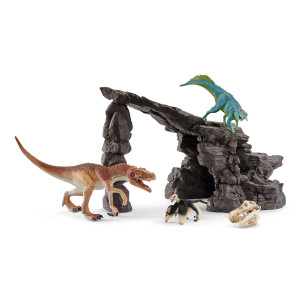 Schleich Dinosaurs Dinosaur Gifts For Boys And Girls Dinosaur Playset Cave And Realistic Dinosaur Figures 7 Pieces Ages 4