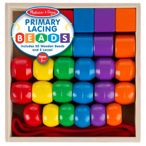 Melissa Doug Primary 32 Pieces Lacing Beads 8Inx8Inx2In Multi