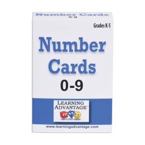 Learning Advantage 7301 Number Cards 09 Black Grade Kindergarten To 5 Pack Of 54