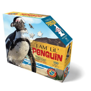 Madd Capp Puzzles Jr I Am Lil Penguin 100 Pieces Animal Shaped Jigsaw Puzzle