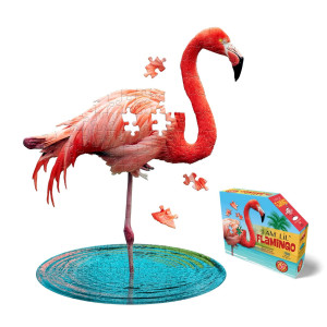 Madd Capp Lil Flamingo 100 Piece Jigsaw Puzzle For Ages 5 4009 Unique Animalshaped Border Poster Size When Completed Ov