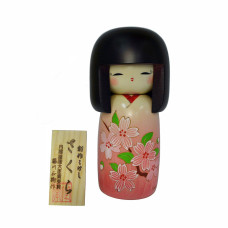 Usaburo Sosaku Kokeshi Doll Cherry Blossoms Kimono Girl 201314 Made In Japan