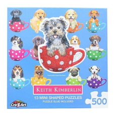 Cra-Z-Art - Roseart - Mini-Shaped - Pups In Cups - 500 Piece Jigsaw Puzzle