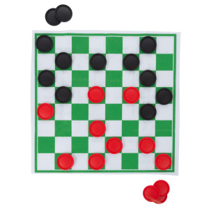 Hey Play Giant Checkers And Tic Tac Toe Reversible Board Game Rugjumbo Twosided Foldable Mat With Game Pieces For Boys And G