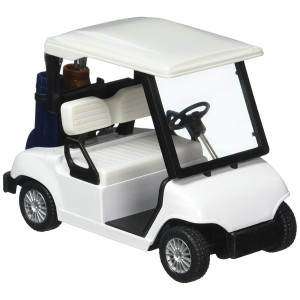 Kinsfun White No Decal Golf Cart 4 Die Cast Metal Model Pullback Action Toy Car