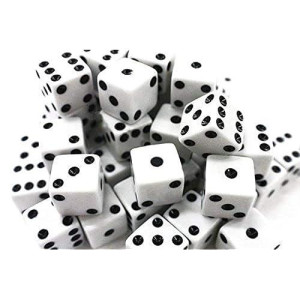 100 Pc White Dice (16Mm), Board Games, Parties, Educational Activities