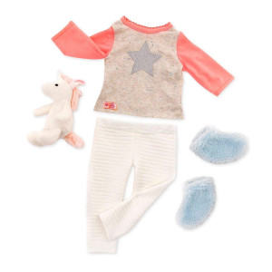 Our Generationunicorn Wishes Pj Outfit Stuffie Outfit Accessories For 18 Inch Dolls Ages 3 Years And Up