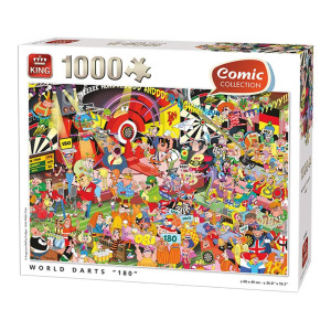 King 5547 Comic Puzzle World Darts Jigsaw 1000Piece 68 X 49 Cm