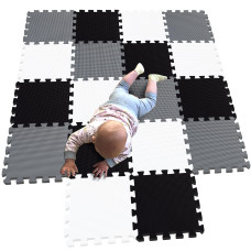 Mqiaoham 18 Pieces Puzzle Play Mats Soft Baby Play Mat Kids Interlocking Foam Floor Tiles Toddlers Carpet Playmats G30101810