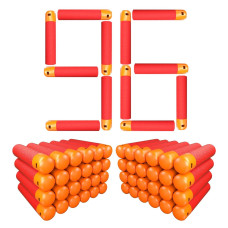 Ekind 95Cm Foam Darts Compatible For Nerf Elite Mega Series 96Dart Refill Pack Red