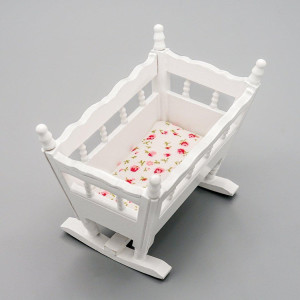 Odoria 112 Miniature Baby Cradle Dollhouse Nursery Accessories