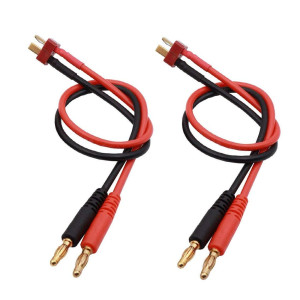 2Pcs T Plug To 4Mm Banana Plugs Deans Style Connector Rc Battery Balance Charge Cable Adapter Connectors For Rc Helicopter Quadc