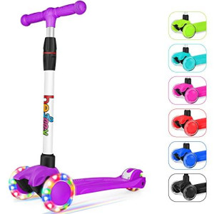 Beleev Scooters For Kids Ages 312 3 Wheel Kick Scooter For Toddlers Girls Boys Adjustable Height Lean To Steer Extrawide D