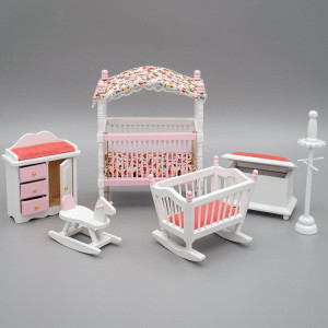 Odoria 112 Miniature Baby Nursery Furniture Set Dollhouse Accessories