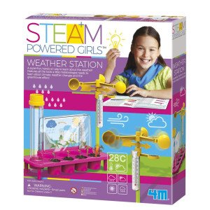 4M Toysmith Steam Powered Girls Weather Station Meteorologist Diy Stem Toy For Girls Ages 8