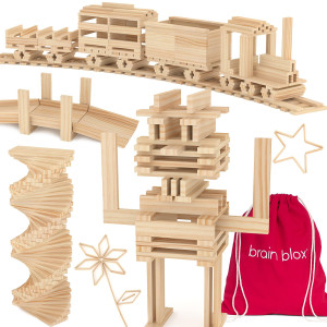 Brain Blox Natural Wooden Blocks For Kids Ages 48 Montessori Blocks For Handson Learning Stem And Architecture For Kids 3