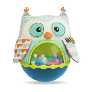 B Toys B Baby Owl Be Back Baby Toy Crawling Tummy Time Sensory Musical Toy For Babies Wobbling Toy With Colorful Ball