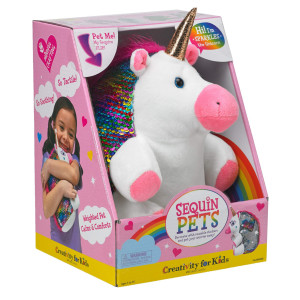 Creativity For Kids Sequin Pets Stuffed Animal Sparkles The Unicorn Plush Toy