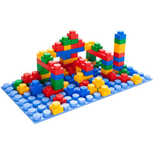 Uniplay Platform Soft Building Blocks Educational Sensory Stacking Blocks Learning Toy With Four 11 X 11 Inch Base Plates For