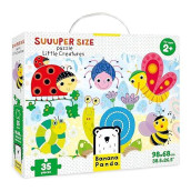 Banana Panda - Suuuper Size Puzzle Little Creatures - Large Jigsaw Floor Puzzle For Kids Ages 2 Years And Up,Multicolor