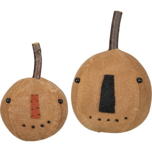 Primitives By Kathy Stitched Pumpkin Head Set Rustic Orange 38406