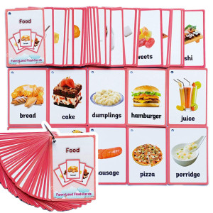 33Pcsset Food Kids Gifts English Flash Cards Pocket Card Educational Learning Baby Toys For Children Prekindergarten